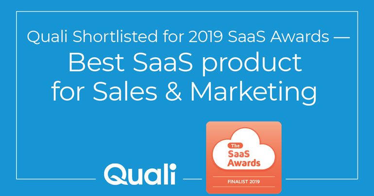 Quali Shortlisted for 2019 SaaS Awards—Best SaaS Product for Sales & Marketing