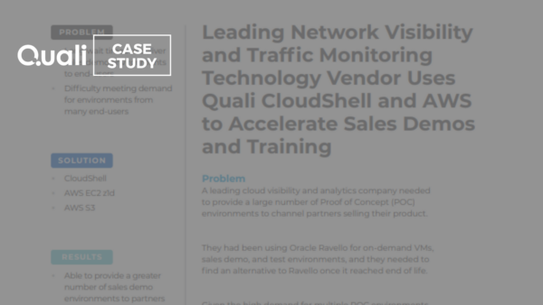 Quali CloudShell and AWS Case Study